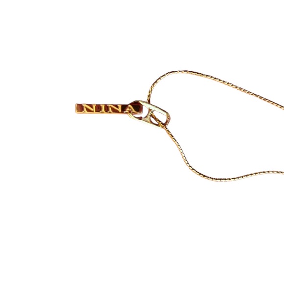 NINA RICCI Crystal Pendant Gold Plated 16” Necklace - Picture 5 of 12